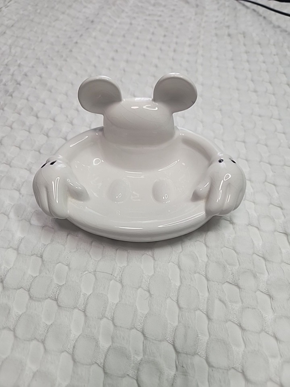 Disney White Ceramic Mouse Trinket Tray